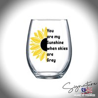 Personalisiert You Are My Sunshine, 15 G Klares Weinglas von WillowWaresCo