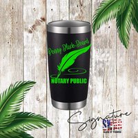 Personalisierte Notary Public Feather 20 Oz Isolierte Edelstahlbecher, 9 Becherfarben Zur Auswahl von WillowWaresCo