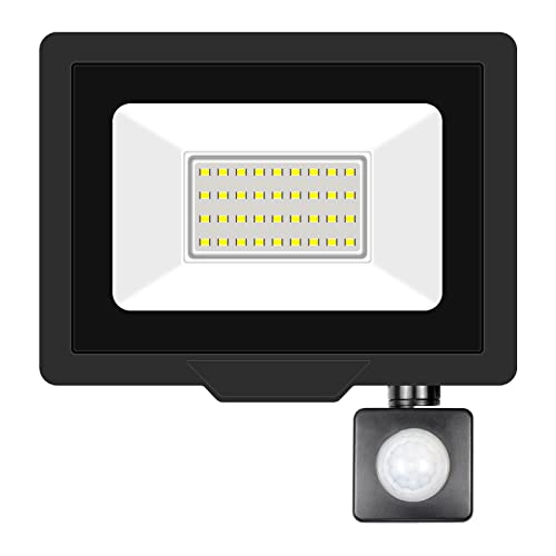 Willpower 30W 3000LM LED Strahler Außen mit Bewegungsmelder - Kaltweiß IP66 Wasserdicht für Garage, Flur, Garten, Innenhöfe, Hotel, Sportplatz von Willpower