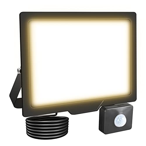 Willpower 50W 5000LM LED Strahler Außen mit Bewegungsmelder LED Scheinwerfer 3500K Warmweiß IP66 Wasserdicht LED Außenstrahler Fluter Flutlicht für Garage Flur Garten Innenhöfe Hotel Sportplatz von Willpower