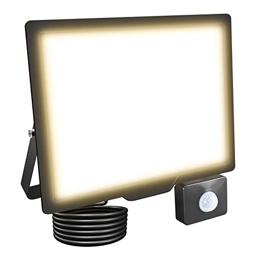 Willpower 75W 7500LM LED Strahler Außen mit Bewegungsmelder LED Scheinwerfer 4000K Warmweiß IP66 Wasserdicht LED Außenstrahler Fluter Flutlicht für Garage Flur Garten Innenhöfe Hotel Sportplatz von Willpower