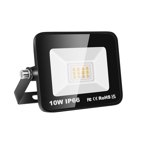 Willpower LED Strahler Außen 10W 1000LM LED Scheinwerfer 3500K Warmweiß IP66 Wasserdicht LED Außenstrahler Fluter Flutlicht Aussenlampe für Garage Flur Garten Innenhöfe Hotel Sportplatz Hinterhof von Willpower