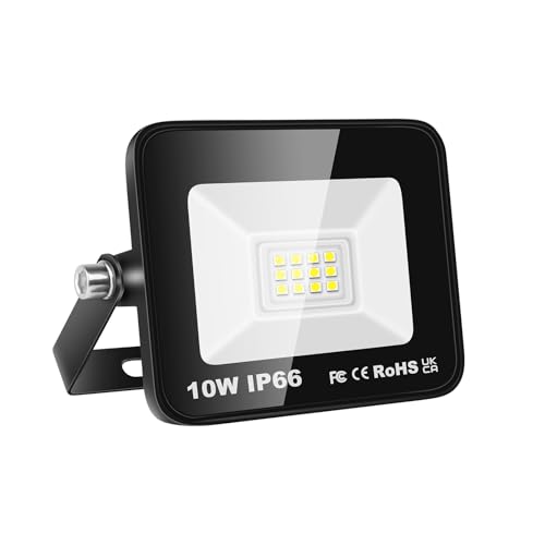 Willpower LED Strahler Außen 10W 1000LM Scheinwerfer 6000K Kaltweiß IP66 Wasserdicht Außenstrahler Fluter Flutlicht Aussenlampe für Garage Flur Garten Innenhöfe Hotel Sportplatz Hinterhof von Willpower
