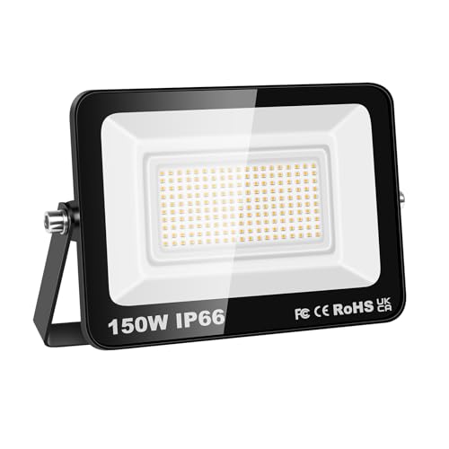 Willpower LED Strahler Außen 150W 15000LM LED Scheinwerfer 4000K Warmweiß IP66 Wasserdicht LED Außenstrahler Fluter Flutlicht Aussenlampe für Garage Flur Garten Innenhöfe Hotel Sportplatz Hinterhof von Willpower