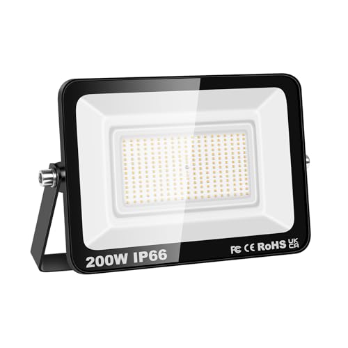 Willpower LED Strahler Außen 200W 20000LM LED Scheinwerfer 4000K Warmweiß IP66 Wasserdicht LED Außenstrahler Fluter Flutlicht Aussenlampe für Garage Flur Garten Innenhöfe Hotel Sportplatz Hinterhof von Willpower