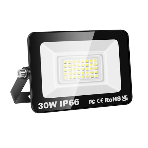 Willpower LED Strahler Außen 30W 3000LM LED Scheinwerfer 6000K Kaltweiß IP66 Wasserdicht LED Außenstrahler Fluter Flutlicht Aussenlampe für Garage Flur Garten Innenhöfe Hotel Sportplatz Hinterhof von Willpower