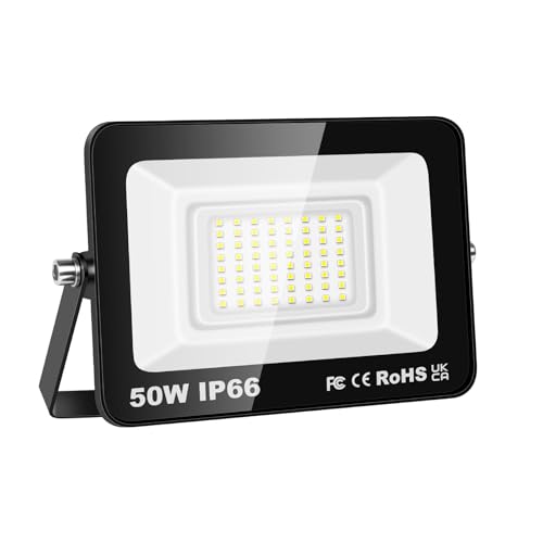 Willpower LED Strahler Außen 50W 5000LM Scheinwerfer 6000K Kaltweiß IP66 Wasserdicht Außenstrahler Fluter Flutlicht Aussenlampe für Garage Flur Garten Innenhöfe Hotel Sportplatz Hinterhof von Willpower
