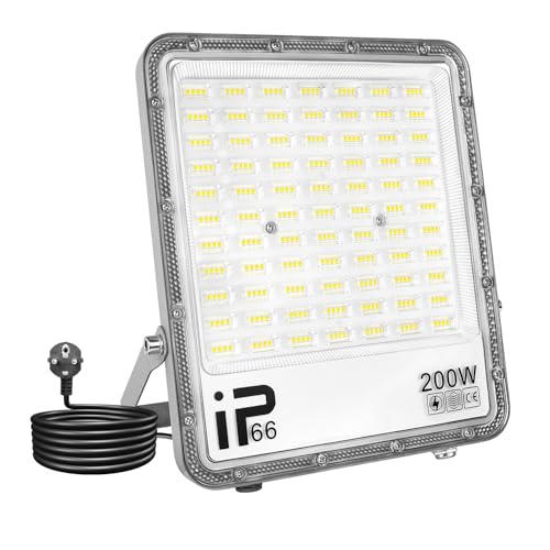 Willpower LED Strahler Außen mit Stecker, LED Scheinwerfer 200W 20000LM LED Außenstrahler 6000K Kaltweiß Fluter Flutlicht Aussenlampe für Garten Garage Flur Innenhöfe Hinterhof, IP66 Wasserdicht Willpower LED Strahler Außen mit Stecker, LED Scheinwerfer 200W 20000LM LED Außenstrahler 6000K Kaltweiß Fluter Flutlicht Aussenlampe für Garten Garage Flur Innenhöfe Hinterhof, IP66 Wasserdicht von Willpower