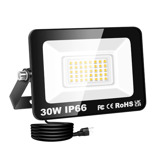 Willpower LED Strahler Außen mit Stecker, LED Scheinwerfer 30W 3000LM Außenstrahler 3000K Warm Weiß Fluter Flutlicht Aussenlampe für Garten Garage Hinterhof Innen, IP66 Wasserdicht Willpower LED Strahler Außen mit Stecker, LED Scheinwerfer 30W 3000LM Außenstrahler 3000K Warm Weiß Fluter Flutlicht Aussenlampe für Garten Garage Hinterhof Innen, IP66 Wasserdicht von Willpower