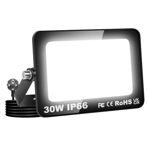 Willpower LED Strahler Außen mit Stecker, LED Scheinwerfer 30W 3000LM Außenstrahler 6000K KaltWeiß Fluter Flutlicht Aussenlampe für Garten Garage Hinterhof Innen, IP66 Wasserdicht Willpower LED Strahler Außen mit Stecker, LED Scheinwerfer 30W 3000LM Außenstrahler 6000K KaltWeiß Fluter Flutlicht Aussenlampe für Garten Garage Hinterhof Innen, IP66 Wasserdicht von Willpower