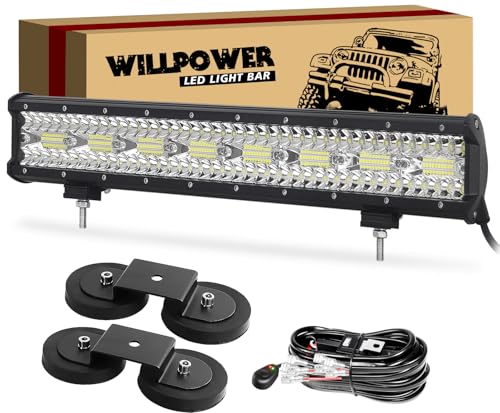 Willpower Led Arbeitsscheinwerfer Bar, 23 Zoll 480W Balken 12V Mit Kabelbaum Wasserdicht Lightbar Auto Lichtbalken Scheinwerfer für SUV Offroad ATV UTV 4x4 von Willpower