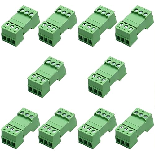 Willwewon 10Sets 3-Pin 15EDGRK 3.81mm/0.15in Neigung PCB Mount Schraube Steckbare Klemmenblock Stecker für 28-16AWG von Willwewon