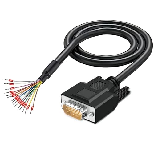Willwewon 2 Meters VGA männliches RS232 15Pin serielles Verlängerungskabel, HDB15 3-Reihen 15-Pin vergoldeter Stecker mit Bare Wire End Kabel 24AWG(0.2047mm²) von Willwewon