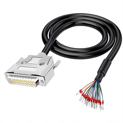 Willwewon 2 Meters 26AWG DB25 männliches Metallgehäuse Verlängerungskabel, RS232 D-SUB DB25 serielle zu 25 nackte Leiter-Steckverbinder-Adapter von Willwewon