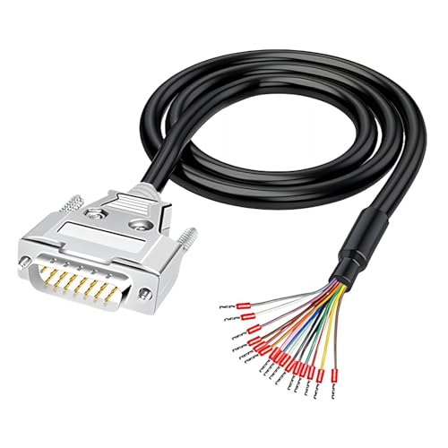 Willwewon 3 Meter DB15 Männliche Metall Shell Serielle Verlängerungskabel, 26AWG (0.1281mm ²) RS232 D-SUB 15-polige Serielle Anschlusskabel Adapter von Willwewon