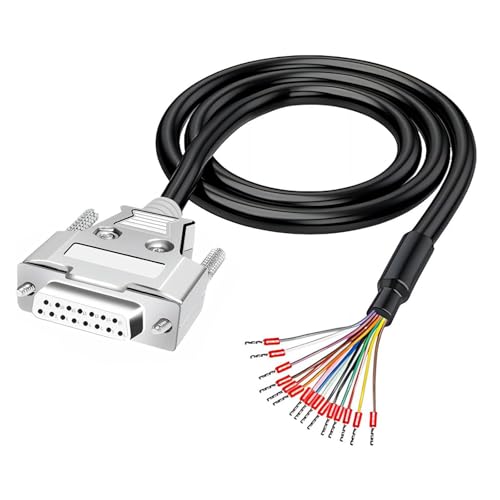 Willwewon 3 Meter DB15 Weibliche Metall Shell Serielle Verlängerungskabel, 26AWG (0.1281mm ²) RS232 D-SUB 15-polige Serielle Anschlusskabel Adapter von Willwewon