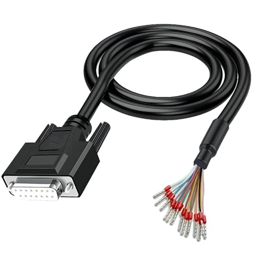 Willwewon 3Meter 26AWG DB15 Weibliches RS232 15 Pin Serielles Verlängerungskabel, RS232 D-SUB DB15 Seriell zu 15 Bare Wire Breakout Board Connector von Willwewon