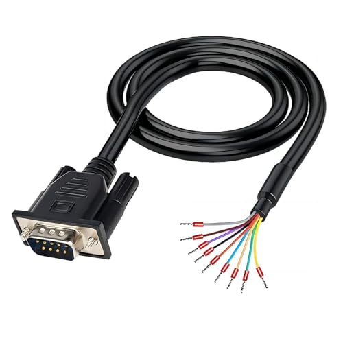 Willwewon 3Meter 26AWG DB9 Männliches RS232 9 Pin Serielles Verlängerungskabel, RS232 D-SUB DB9 Seriell zu 9 Bare Wire Breakout Board Connector von Willwewon
