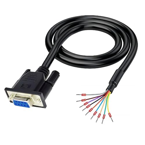Willwewon 3Meter 26AWG DB9 Weibliches RS232 9 Pin Serielles Verlängerungskabel, RS232 D-SUB DB9 Seriell zu 9 Bare Wire Breakout Board Connector von Willwewon