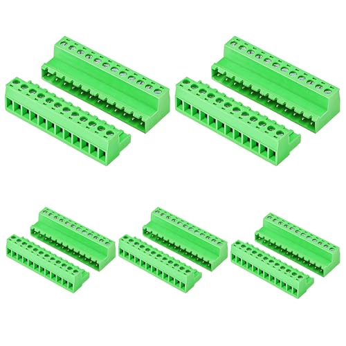 Willwewon 5 Set 12 Pin 2EDGRK 5.08mm Pitch Pluggable PCB Schraube Klemmensteckverbinder für Socket Panel Mount von Willwewon