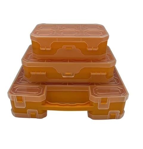 Sortimentskasten "Twin" - doppelseitiger Kleinteile Organizer im 3er Set (Gelb) von Willy's Fachmarkt