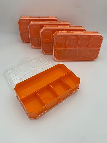 Sortimentskasten "Twin10" 5er Set - doppelseitiger Organizer - Kleinteilemagazin 213x125x50 mm in Orange von Willy's Fachmarkt