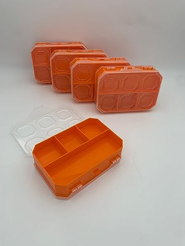 Sortimentskasten "Twin8" 5er Set - doppelseitiger Organizer - Kleinteilemagazin 170x115x50 mm in Orange von Willy's Fachmarkt