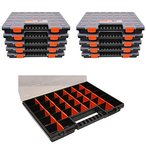 Sortierbox Sortimentskasten NORS16 im 10er SET Maße ca.399 x 303 x 50 mm Schraubenbox Schrauben Sortierbox Schraubensortierbox Schraubenkoffer Sortierkoffer Organizer mit 26 variablen Einteilern von Willy's Fachmarkt