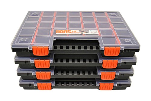 Sortimentskasten Sortimentskoffer schrauben Sortierbox groß Kleinteilemagazin mit Fächer individuell einteilbar Organizer im 4er SET ca. 399 x 303 x 50 mm von Kistenberg