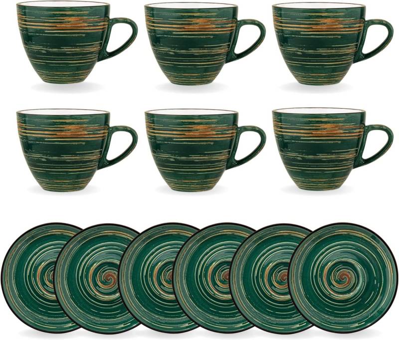 Wilmax England - Deutschland Geschirr-Set Wilmax ColorBoom Kaffee-Tassen Set, Spiral Grün, 75 ml, 6-teilig von Wilmax England - Deutschland