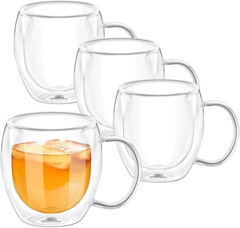 Wilmax England - Deutschland Geschirr-Set Wilmax Double Wall Mug 4er Set 500 ml hitzebeständiges Glas von Wilmax England - Deutschland
