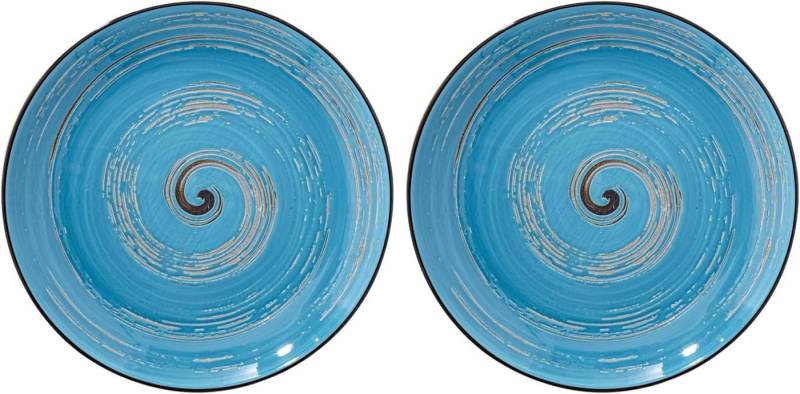 Wilmax England - Deutschland Geschirr-Set Wilmax Runder Teller Blau 25 cm Elegantes Design für Speisen von Wilmax England - Deutschland