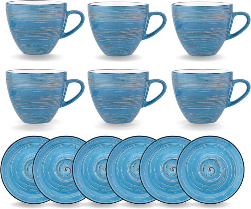 Wilmax England - Deutschland Geschirr-Set Wilmax SPIRAL Tassenset mit Untertassen, 6-teilig, 190 ml, Porzellan von Wilmax England - Deutschland