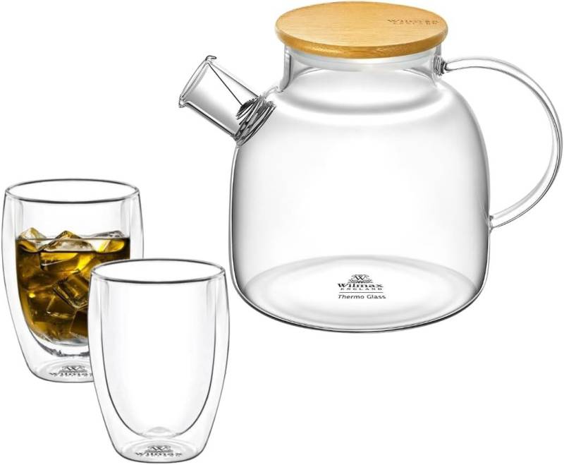 Wilmax England - Deutschland Geschirr-Set Wilmax Teekanne Glas (1200ml) + 2 Teegläser (400ml) von Wilmax England - Deutschland