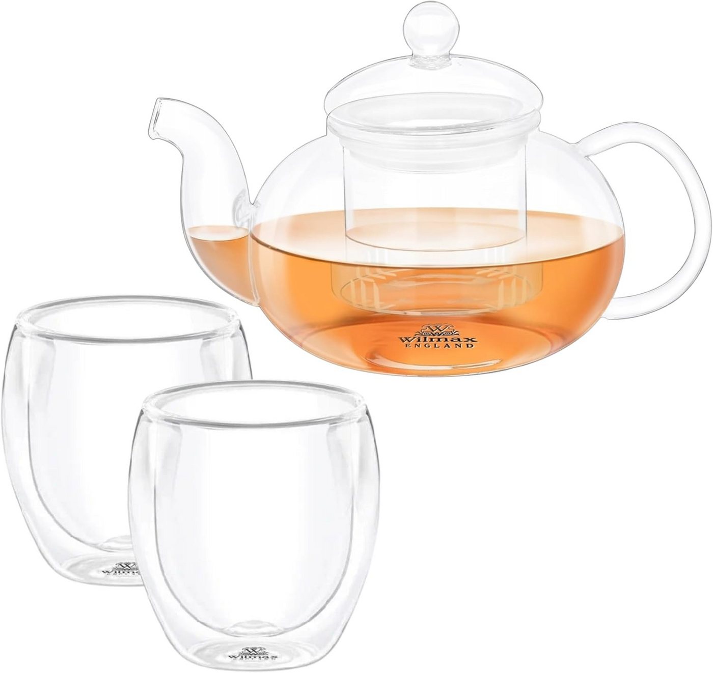 Wilmax England - Deutschland Geschirr-Set Wilmax Thermo-Glas Teekanne & 2er Set doppelwandige Gläser Wilmax England - Deutschland Geschirr-Set Wilmax Thermo-Glas Teekanne & 2er Set doppelwandige Gläser von Wilmax England - Deutschland