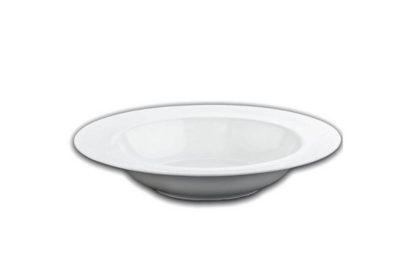 Wilmax England Geschirr-Set, Hochwertiger weißer Porzellanteller mit breitem Rand, 23 cm von Wilmax England