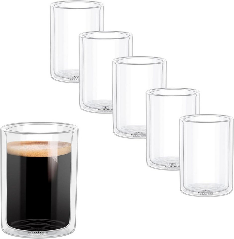 Wilmax England Teeglas, Doppelwandige Thermogläser - 6er-Set - 200 ml - Spülmaschinenfest von Wilmax England