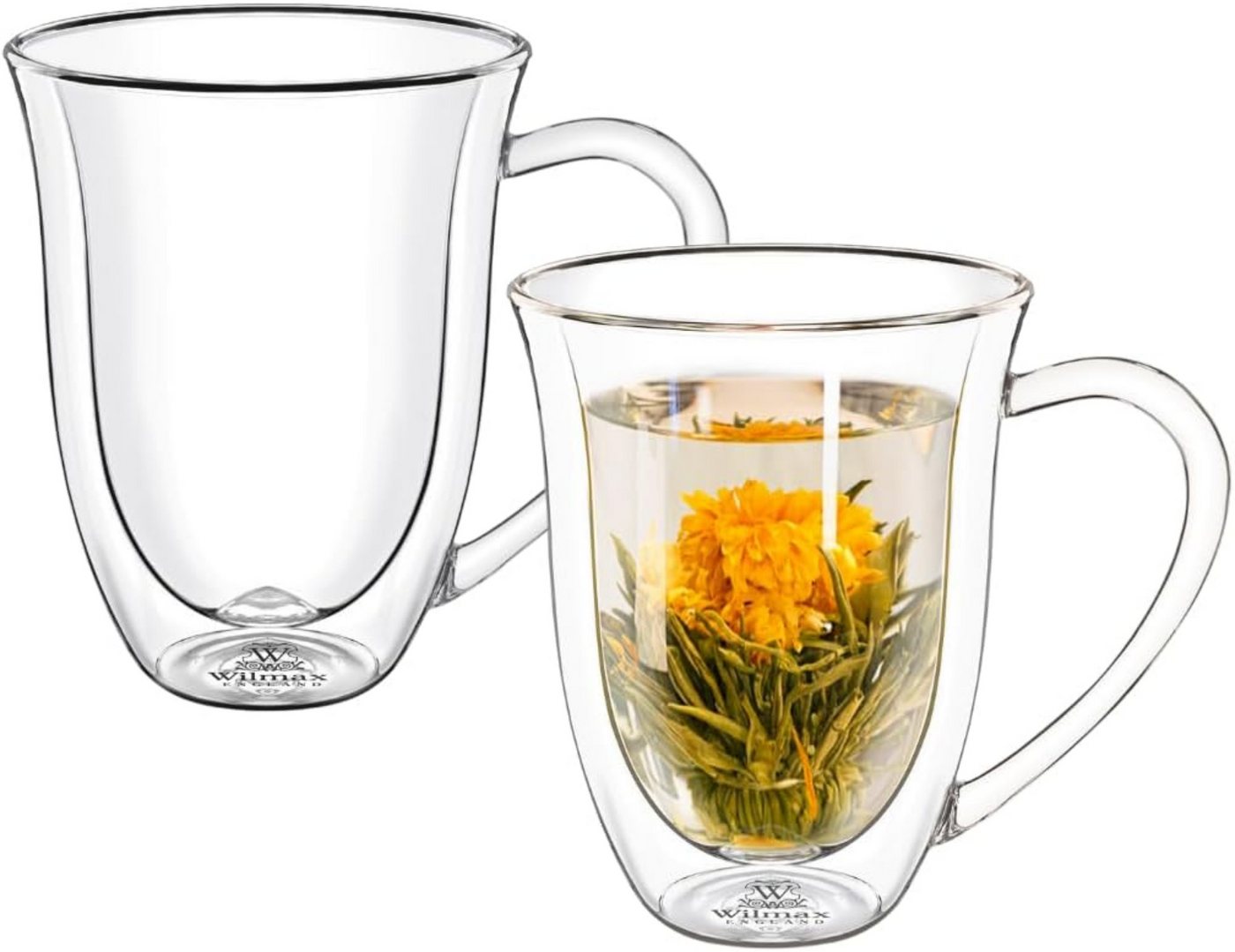 Wilmax England Teeglas, Thermogläser mit Henkel - 2er-Set - 250 ml - Doppelwandig von Wilmax England