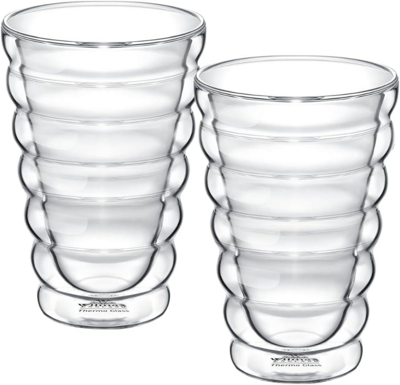 Wilmax England Thermobecher, Thermogläser Bubble - Doppelwandige Gläser - 300 ml - 6er-Set von Wilmax England