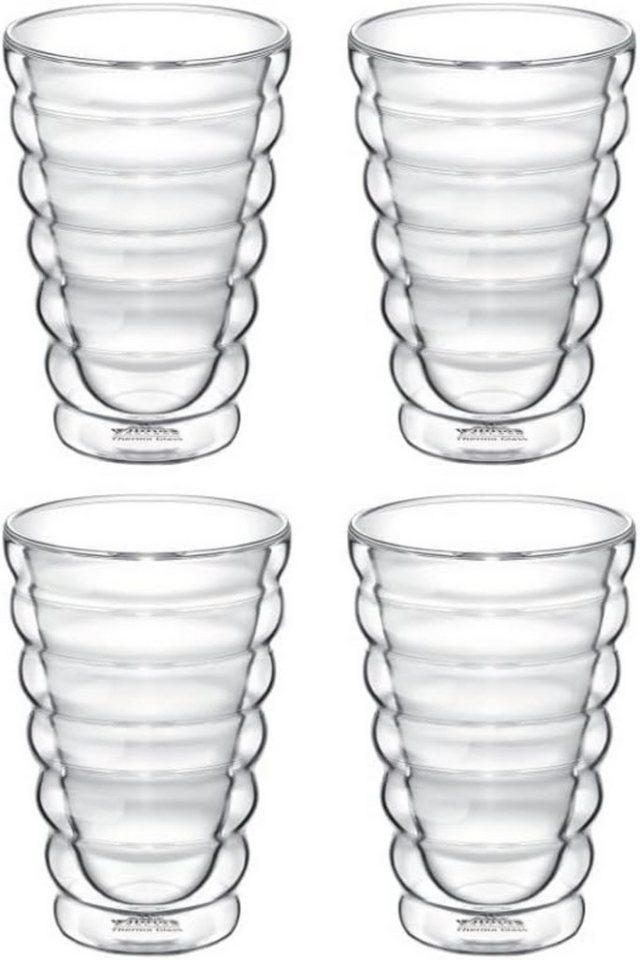 Wilmax England Thermobecher, Thermogläser Bubble - Doppelwandige Gläser - 300 ml - 6er-Set von Wilmax England