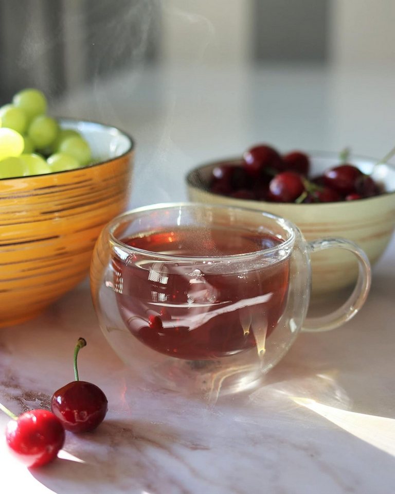Wilmax England Teeglas, Thermogläser mit Henkel, Doppelwandige Kaffeegläser von Wilmax England