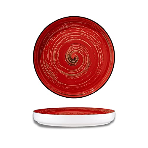 Wilmax | Flache Gourmet Teller SPIRAL | Originelle Form | Modernes Design | Sicher | Langlebig | Kratzfest | Handpoliert | Durchmesser 28 cm von Wilmax England