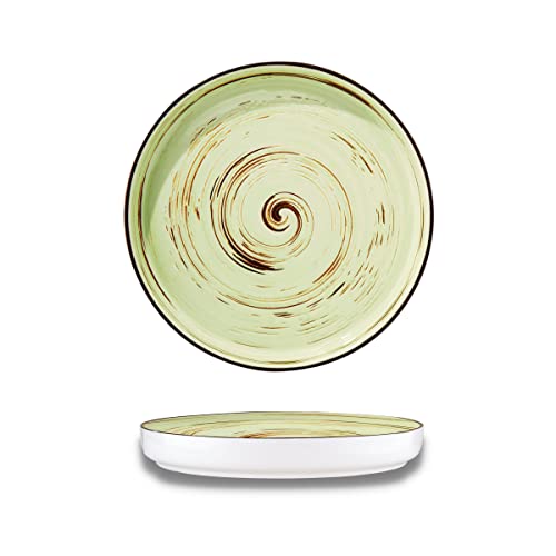 Wilmax | Flache Gourmet Teller SPIRAL | Originelle Form | Modernes Design | Sicher | Langlebig | Kratzfest | Handpoliert | Durchmesser 28 cm von Wilmax England