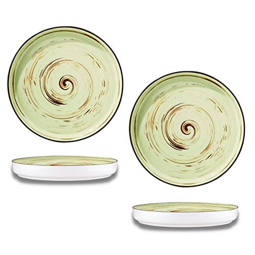 Wilmax | Flache Gourmetteller SPIRAL | 2er-Set | Originelle Form | Modernes Design | Sicher | Kratzfest | Handpoliert | Für Restaurants | Geschenkidee | Durchmesser 23 cm von Wilmax England
