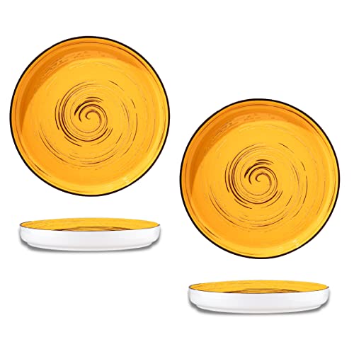 Wilmax | Flache Gourmetteller SPIRAL | 2er-Set | Originelle Form | Modernes Design | Sicher | Kratzfest | Handpoliert | Für den Haushalt | Für Restaurants | Durchmesser 23 cm von Wilmax England