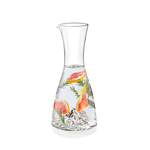 Wilmax Glas-Karaffe 1l | Für Wasser und Getränke | Wasserkaraffe ohne deckel | Schlanke Form | Glas Karaffen | Wasserflasche | Wasserkrug | Glasflasche | Schlanke Form | Elegante Verpackung | von Wilmax England
