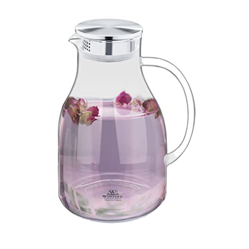 Wilmax | Glaskaraffe mit Metalldeckel 2500 ML | Karaffe für Heiß- oder Kaltgetränke | Wasserkaraffe aus Borosilikatglas | Für Gas- oder Elektroherd geeignet | Geschenkset Wilmax | Glaskaraffe mit Metalldeckel 2500 ML | Karaffe für Heiß- oder Kaltgetränke | Wasserkaraffe aus Borosilikatglas | Für Gas- oder Elektroherd geeignet | Geschenkset von Wilmax England
