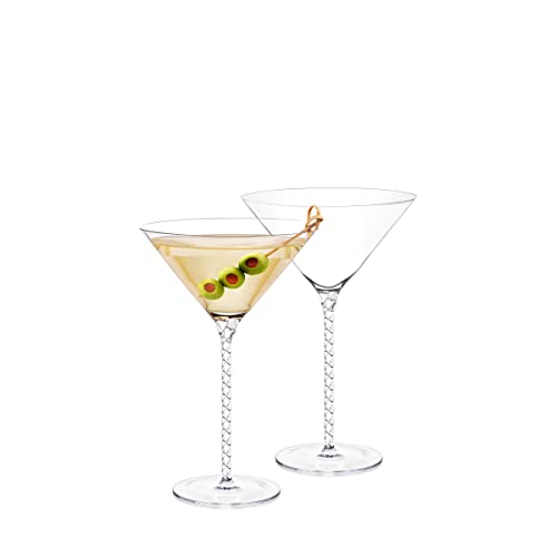 Wilmax | Handgefertigt Martini-Gläser 2 Stück | 200ml | Julia Brille | Martinigläser | Cocktail-gläser | Martiniglas | Grappagläser | Trinkgläser Set | Perfekt für Zuhause, Restaurants und Partys | von Wilmax England