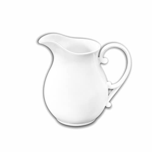 Wilmax | Weiße Kanne | 830 ML | Krug aus Porzellan für kalte und heiße Getränke | breiter Ausgießer | Hohe Qualität | Für Haushalt, Gastronomie | Teekrug | Geschenkbox von Wilmax England