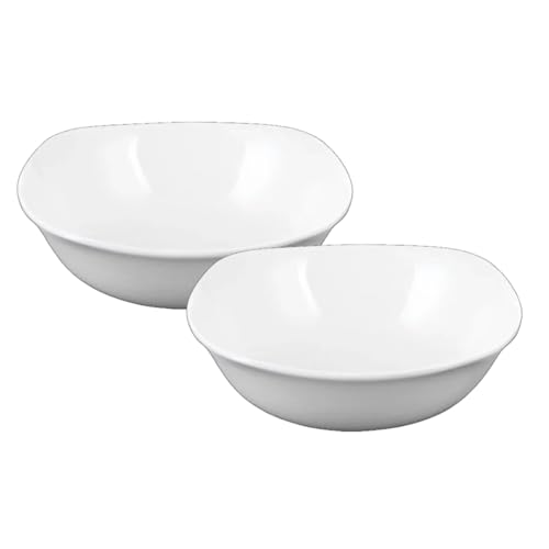Wilmax - Schale aus Porzellan - 1300ml - 2er Set - Salatschüssel - Weißer Schüssel für Snacks, Salat - Ø 21,5cm- Obstschale - Müsli-Schale - Elegant und Kratzfest - Ideal als Geschenk von Wilmax England